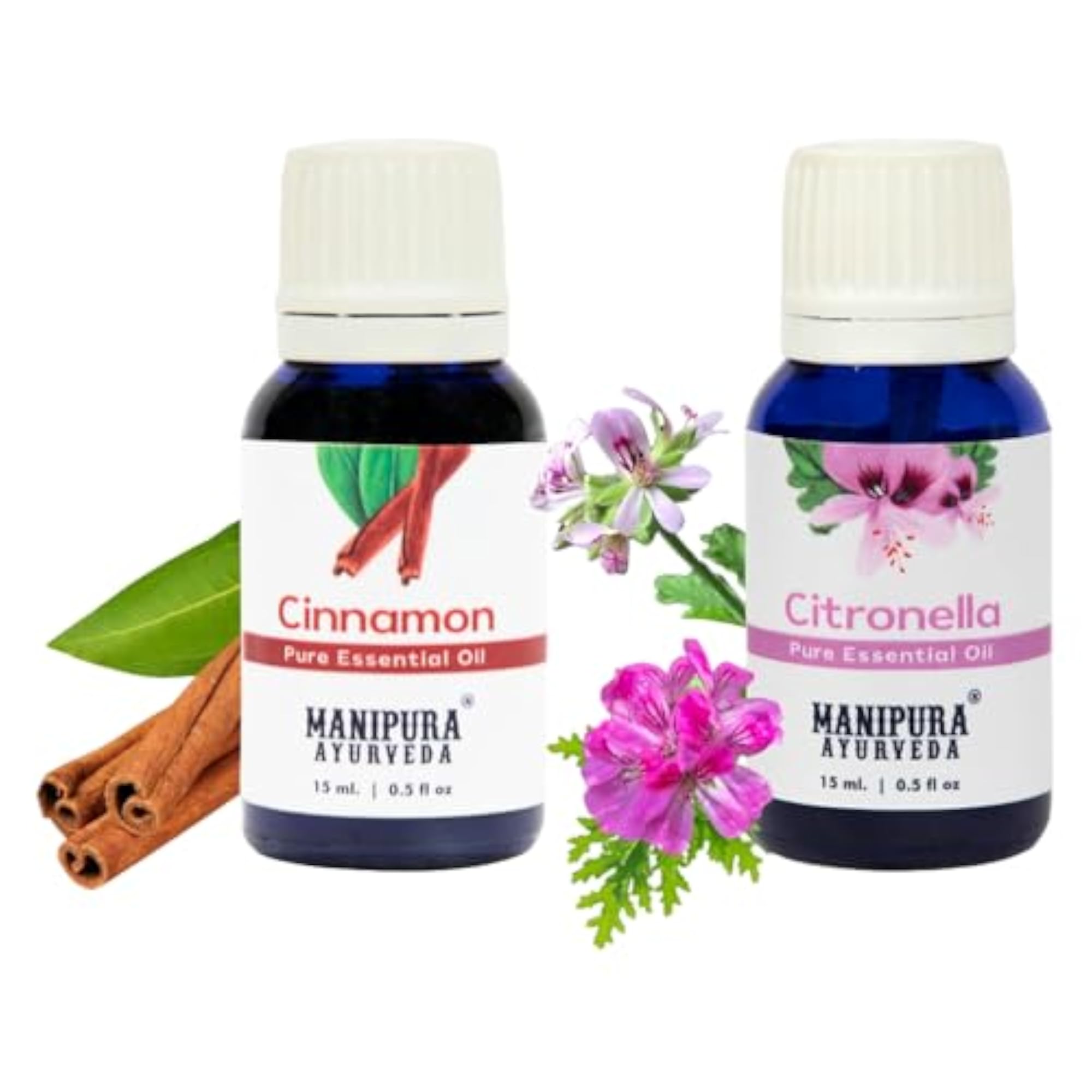 Cinnamon & Citronella Oil Diffuser Combo Pack, 100% Pure